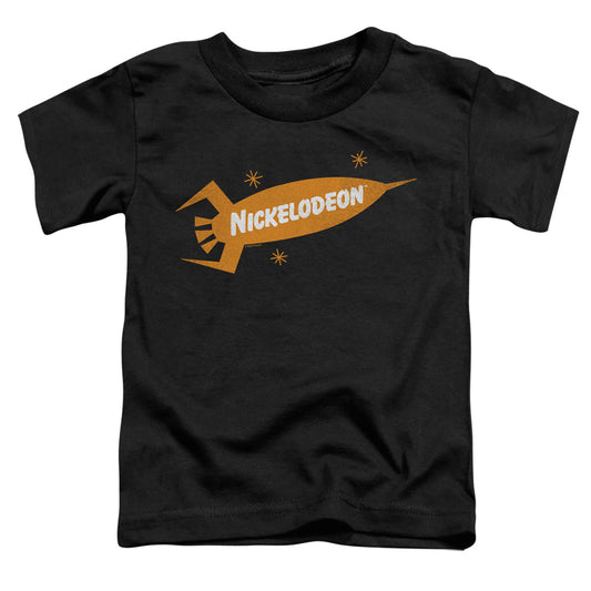 NICKELODEON BRAND : NICK RETRO ROCKET LOGO S\S TODDLER TEE Black LG (4T)