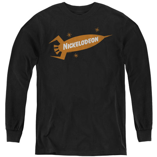 NICKELODEON BRAND : NICK RETRO ROCKET LOGO L\S YOUTH Black SM