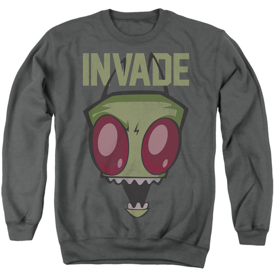 INVADER ZIM : INVADE ADULT CREW SWEAT Charcoal 2X