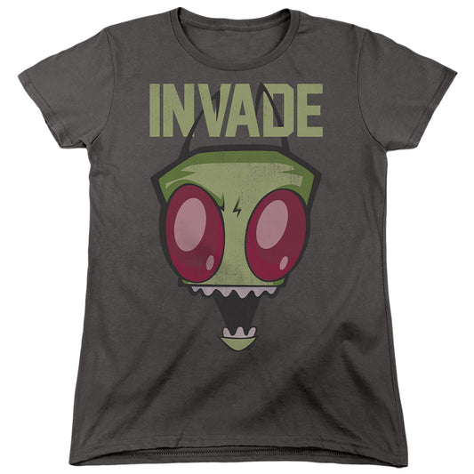 INVADER ZIM : INVADE WOMENS SHORT SLEEVE Charcoal 2X