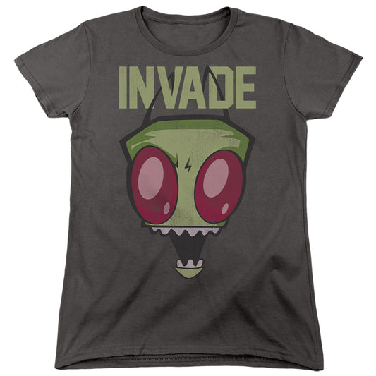 INVADER ZIM : INVADE WOMENS SHORT SLEEVE Charcoal MD