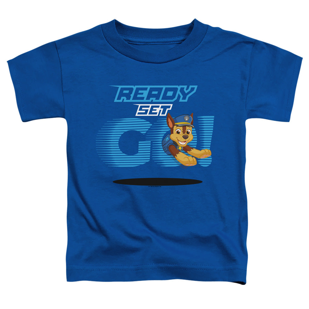 PAW PATROL : READY SET GO! CHASE S\S TODDLER TEE Royal Blue LG (4T)