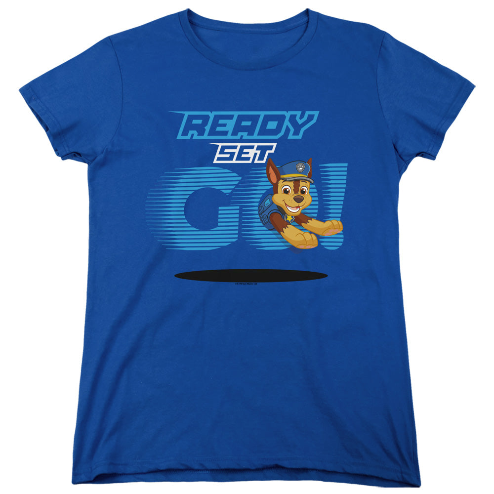 PAW PATROL : READY SET GO! CHASE WOMENS SHORT SLEEVE Royal Blue 2X