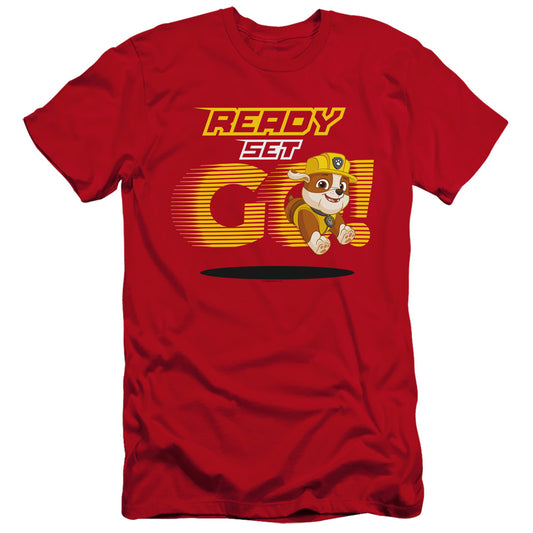 PAW PATROL : READY SET GO! RUBBLE  PREMIUM CANVAS ADULT SLIM FIT 30\1 Red 2X