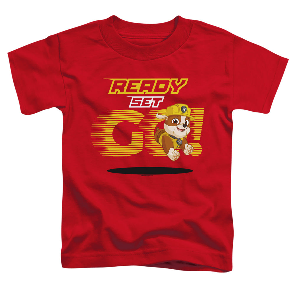 PAW PATROL : READY SET GO! RUBBLE S\S TODDLER TEE Red SM (2T)