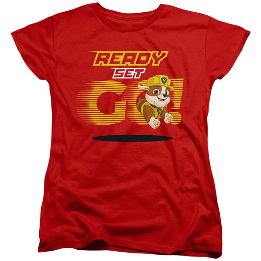 PAW PATROL : READY SET GO! RUBBLE WOMENS SHORT SLEEVE Red 2X