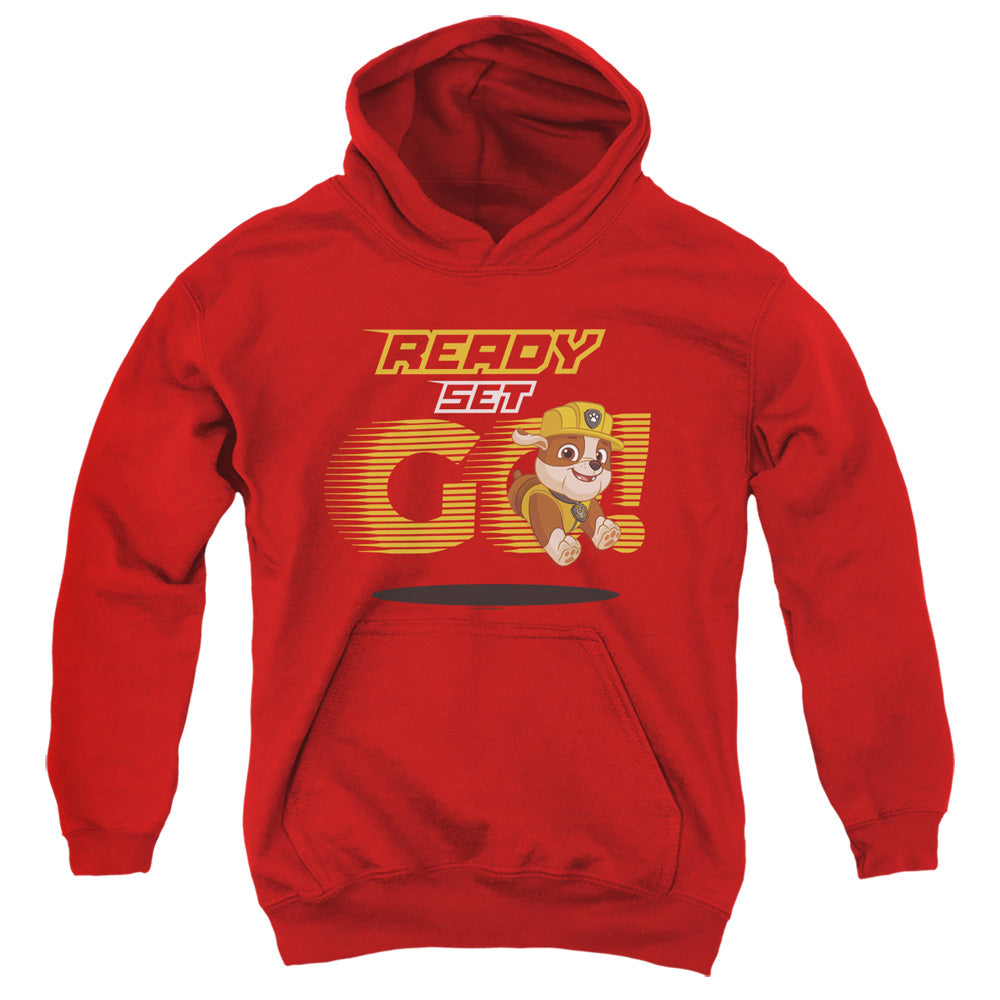 PAW PATROL : READY SET GO! RUBBLE YOUTH PULL OVER HOODIE Red LG