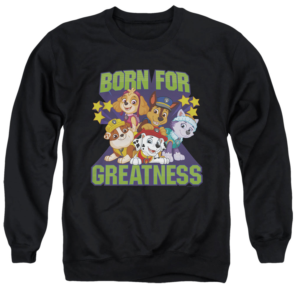 PAW PATROL : BORN FOR GREATNESS ADULT CREW SWEAT Black 3X