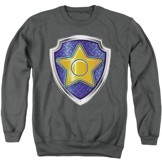 PAW PATROL : CHASE BADGE ADULT CREW SWEAT Charcoal LG