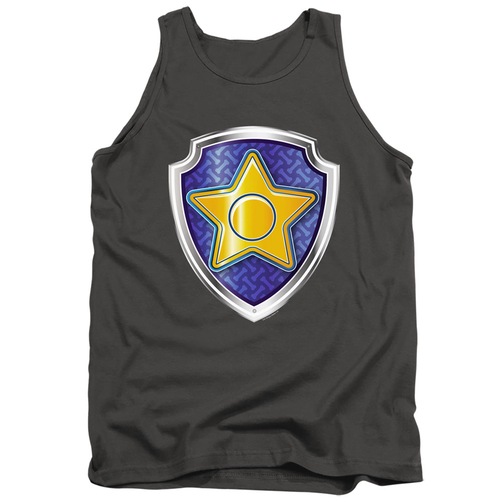 PAW PATROL : CHASE BADGE ADULT TANK Charcoal 2X