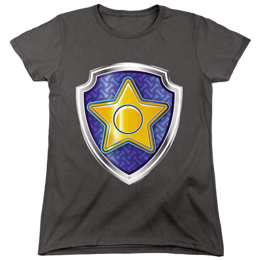 PAW PATROL : CHASE BADGE WOMENS SHORT SLEEVE Charcoal 2X