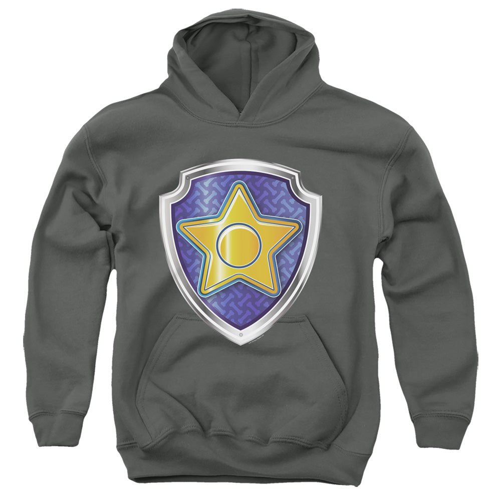 PAW PATROL : CHASE BADGE YOUTH PULL OVER HOODIE Charcoal LG