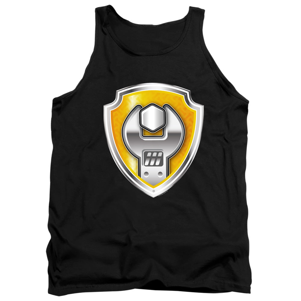 PAW PATROL : RUBBLE BADGE ADULT TANK Black 2X