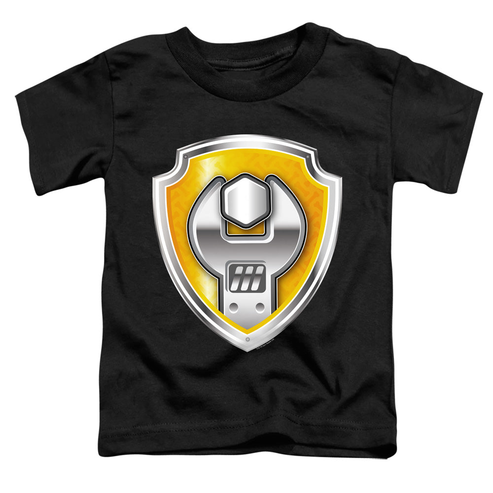 PAW PATROL : RUBBLE BADGE S\S TODDLER TEE Black LG (4T)