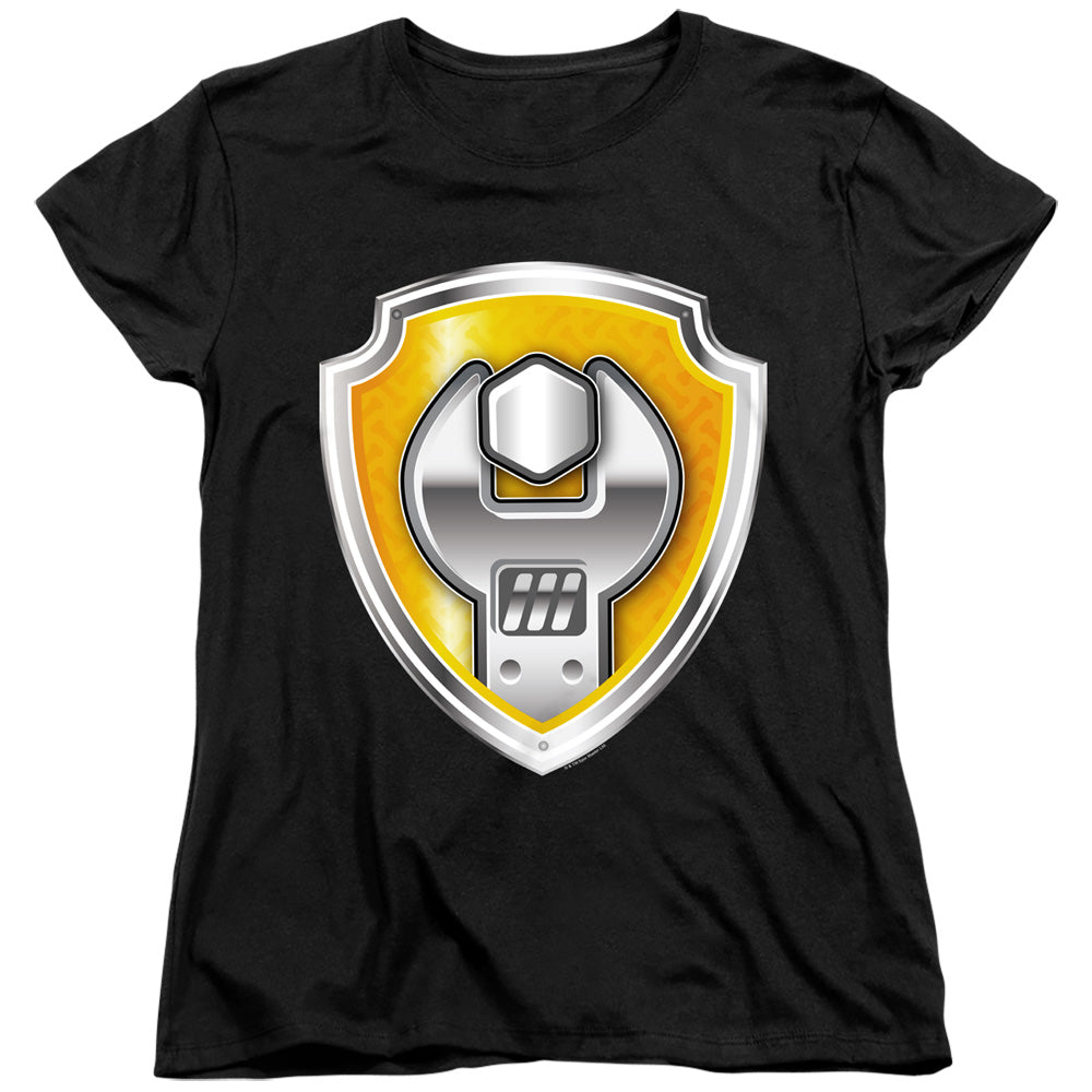 PAW PATROL : RUBBLE BADGE WOMENS SHORT SLEEVE Black 2X