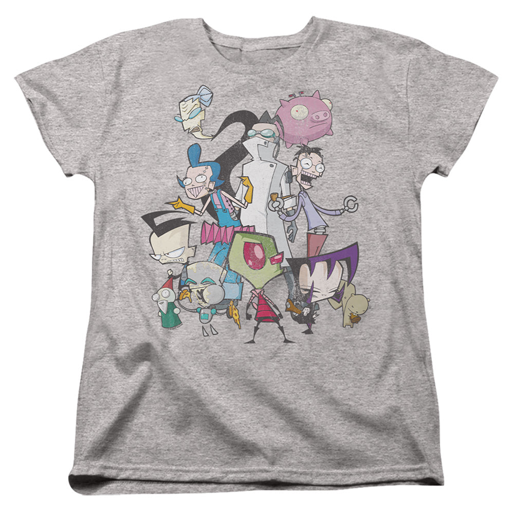 INVADER ZIM : GROUP SHOT WOMENS SHORT SLEEVE Athletic Heather 2X