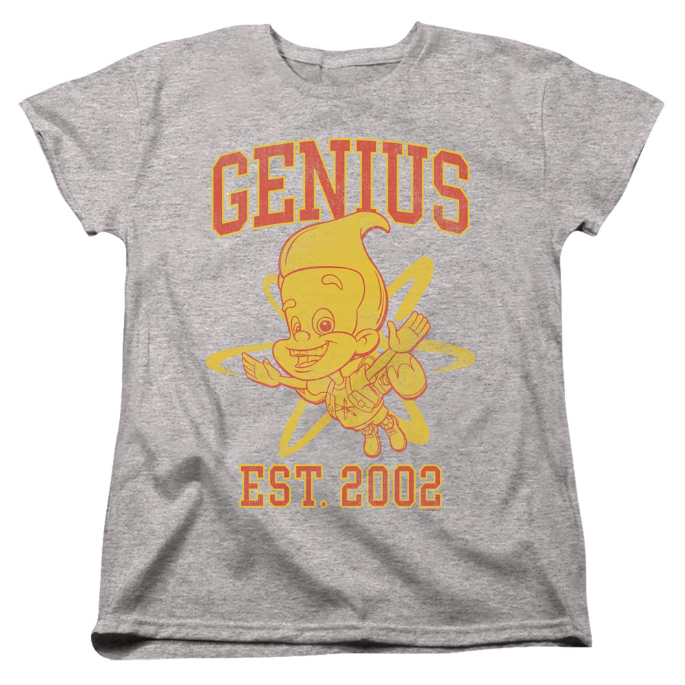 JIMMY NEUTRON : GENIUS COLLEGIATE WOMENS SHORT SLEEVE Athletic Heather LG