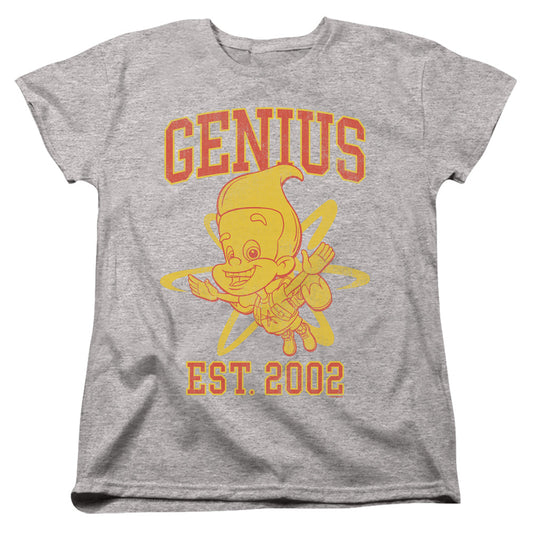 JIMMY NEUTRON : GENIUS COLLEGIATE WOMENS SHORT SLEEVE Athletic Heather SM