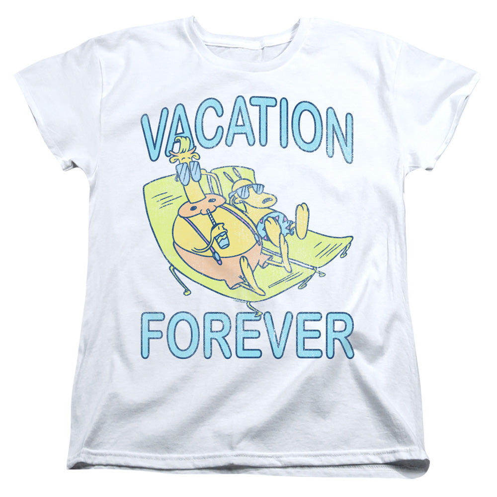 ROCKO'S MODERN LIFE : VACATION FOREVER WOMENS SHORT SLEEVE White 2X