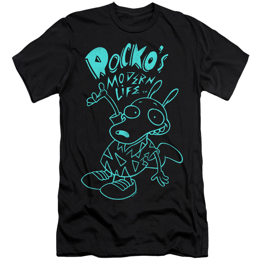 ROCKO'S MODERN LIFE : NEON ROCKO  PREMIUM CANVAS ADULT SLIM FIT 30\1 Black XL