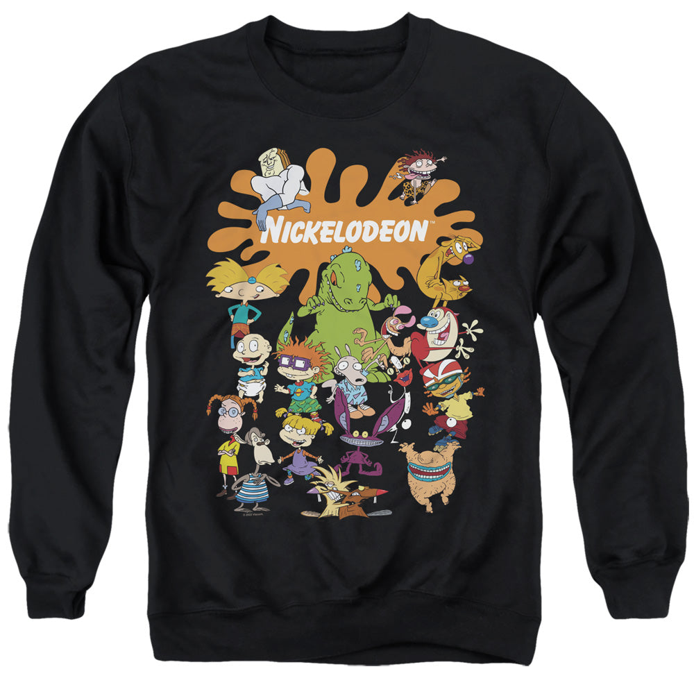 NICKELODEON BRAND : NICK SPLAT GROUP ADULT CREW SWEAT Black 2X