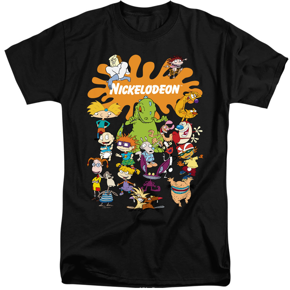 NICKELODEON BRAND : NICK SPLAT GROUP ADULT TALL FIT SHORT SLEEVE Black 3X