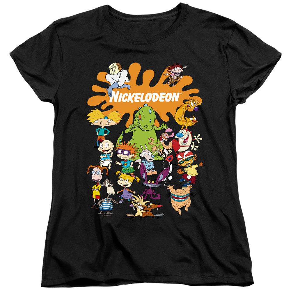 NICKELODEON BRAND : NICK SPLAT GROUP WOMENS SHORT SLEEVE Black 2X