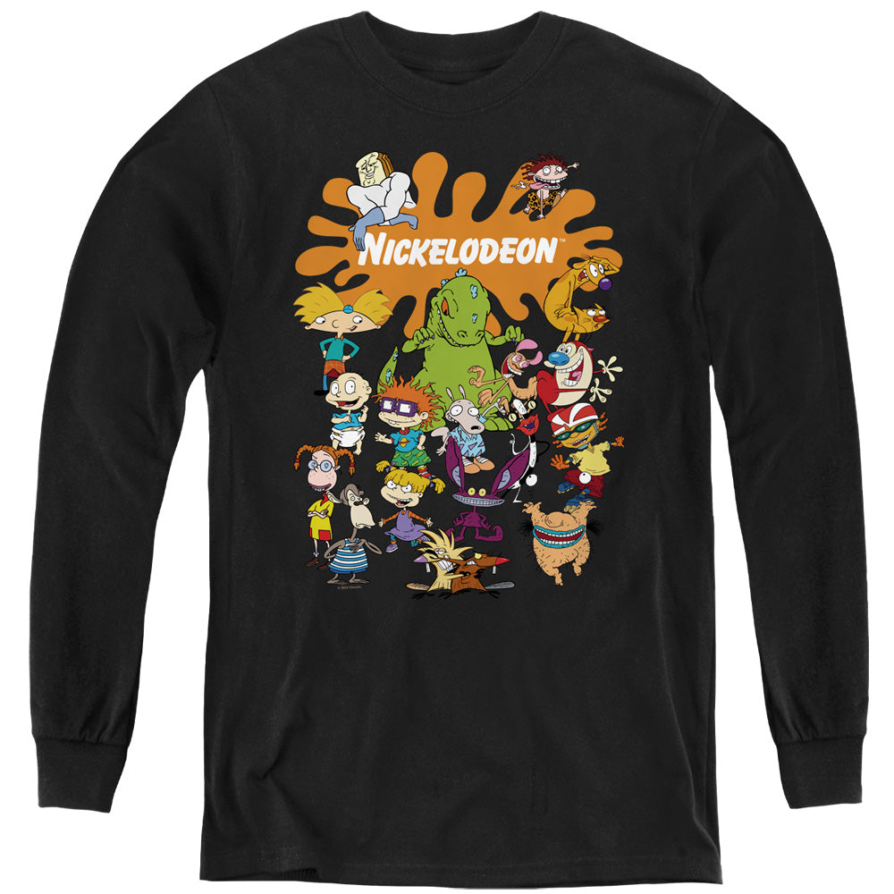 NICKELODEON BRAND : NICK SPLAT GROUP L\S YOUTH Black XL