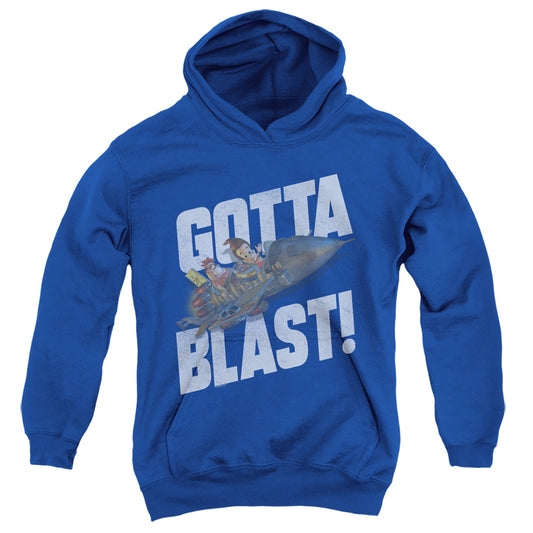 JIMMY NEUTRON : JIMMY NEUTRON GOTTA BLAST YOUTH PULL OVER HOODIE Royal Blue LG