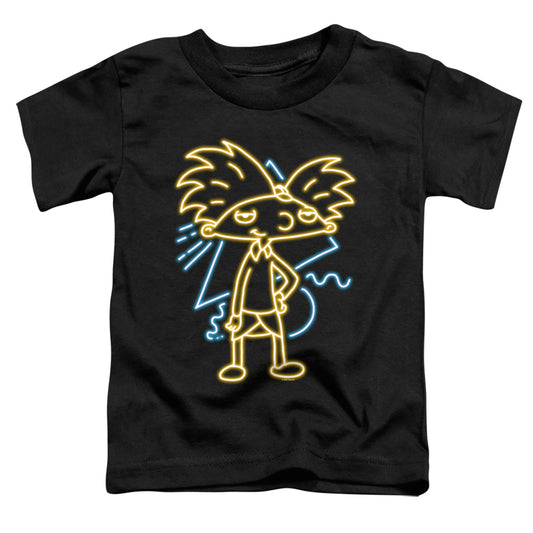 HEY ARNOLD : HEY ARNOLD NEON S\S TODDLER TEE Black LG (4T)