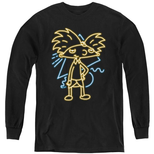 HEY ARNOLD : HEY ARNOLD NEON L\S YOUTH Black XL