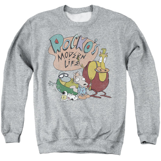 ROCKO'S MODERN LIFE : ROCKO'S MODERN LIFE LOGO GROUP ADULT CREW SWEAT Athletic Heather 2X