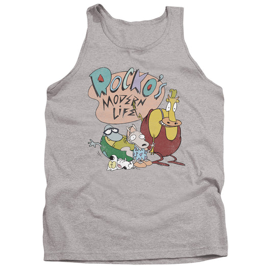 ROCKO'S MODERN LIFE : ROCKO'S MODERN LIFE LOGO GROUP ADULT TANK Athletic Heather 2X