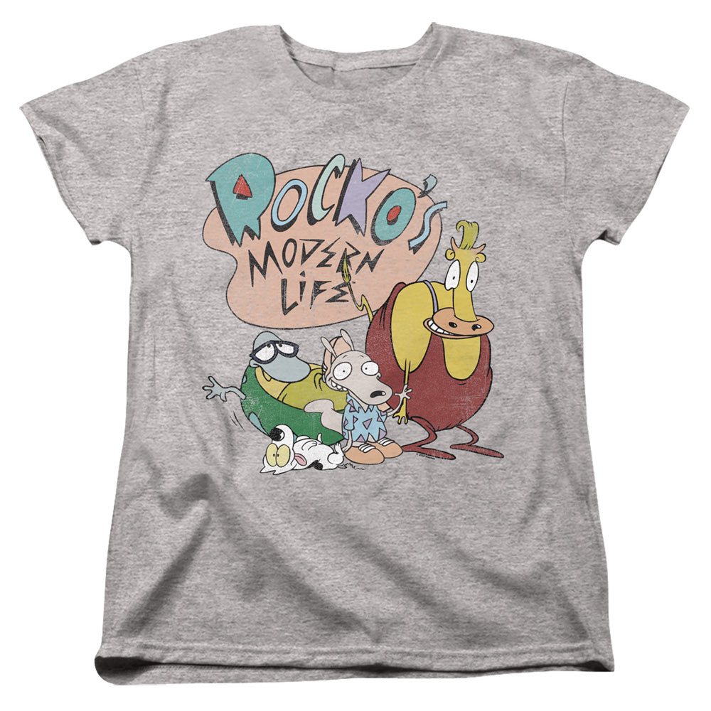 ROCKO'S MODERN LIFE : ROCKO'S MODERN LIFE LOGO GROUP WOMENS SHORT SLEEVE Athletic Heather 2X