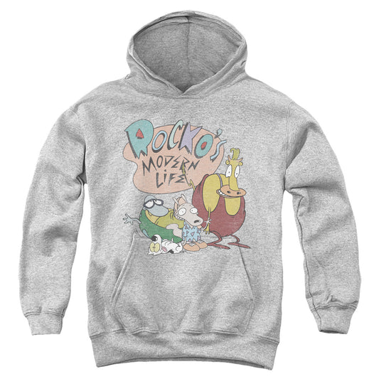 ROCKO'S MODERN LIFE : ROCKO'S MODERN LIFE LOGO GROUP YOUTH PULL OVER HOODIE Athletic Heather LG