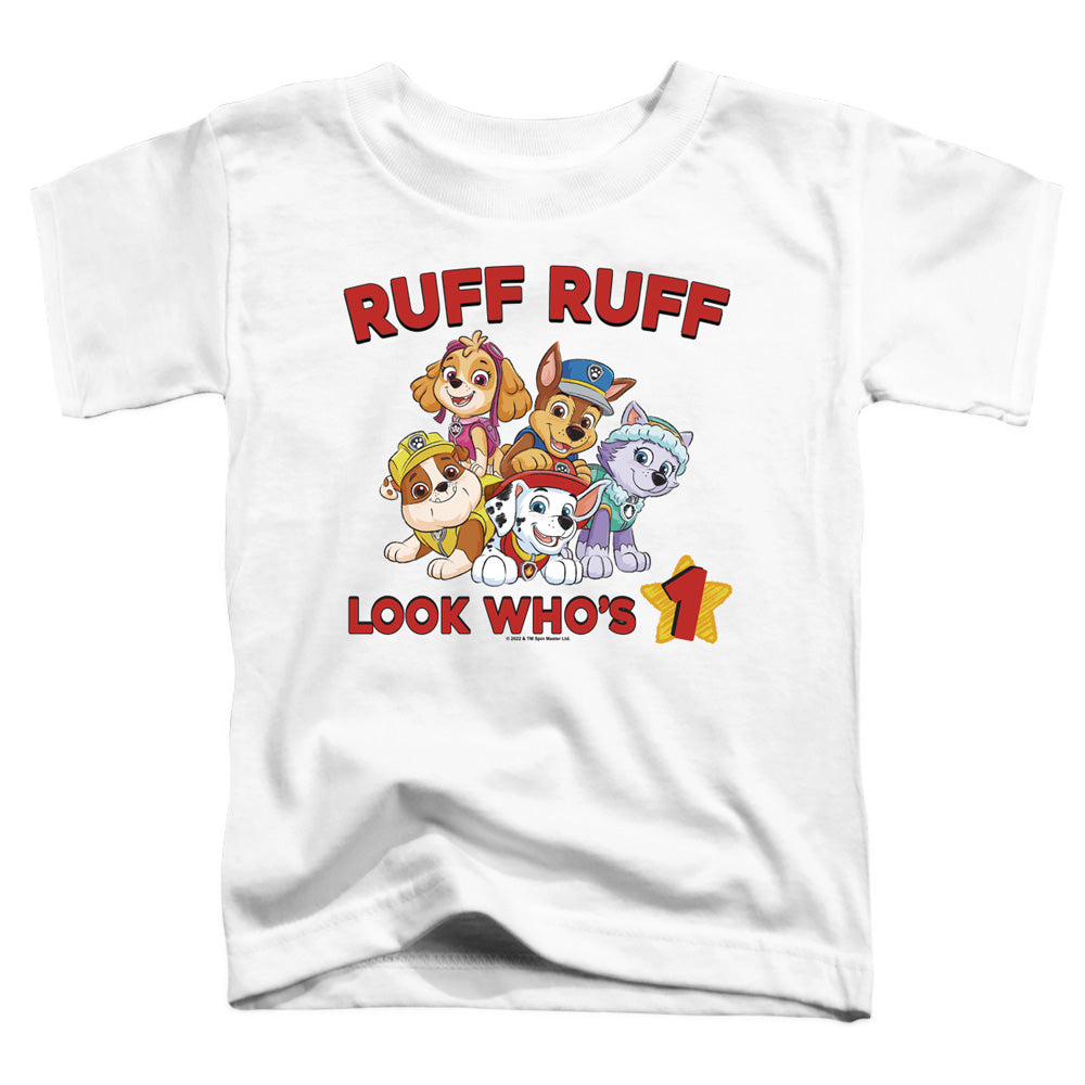 PAW PATROL : RUFF RUFF BIRTHDAY S\S TODDLER TEE White LG (4T)