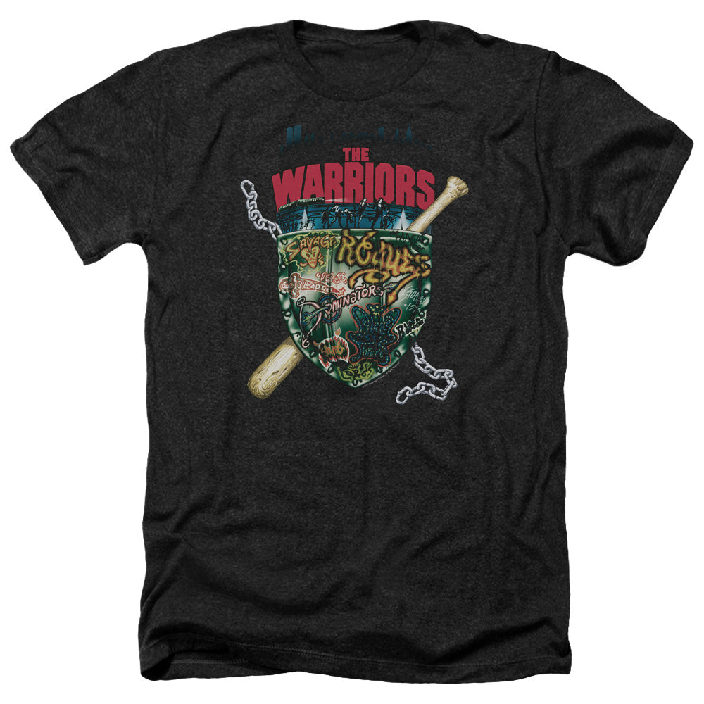 WARRIORS : SHIELD ADULT HEATHER BLACK LG