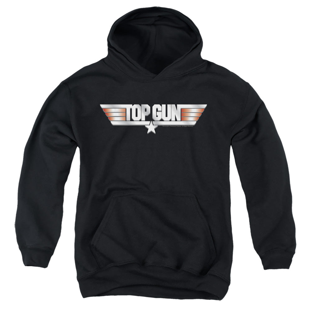 TOP GUN : LOGO YOUTH PULL OVER HOODIE BLACK LG