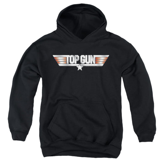 TOP GUN : LOGO YOUTH PULL OVER HOODIE BLACK MD