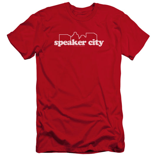 OLD SCHOOL : SPEAKER CITY LOGO PREMIUM CANVAS ADULT SLIM FIT 30\1 RED 2X