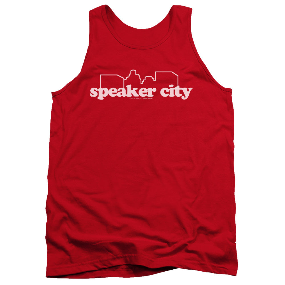 OLD SCHOOL : SPEAKER CITY LOGO ADULT TANK RED 2X