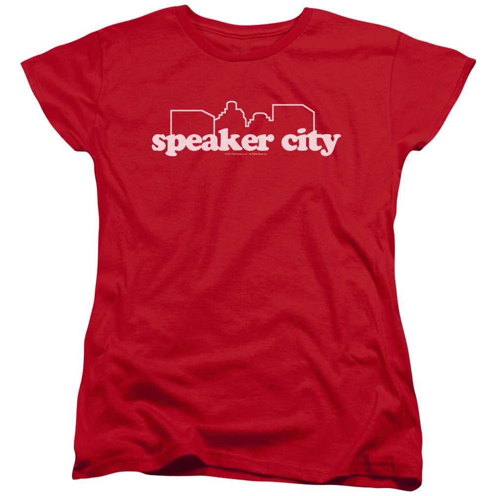 OLD SCHOOL : SPEAKER CITY LOGO S\S WOMENS TEE RED 2X