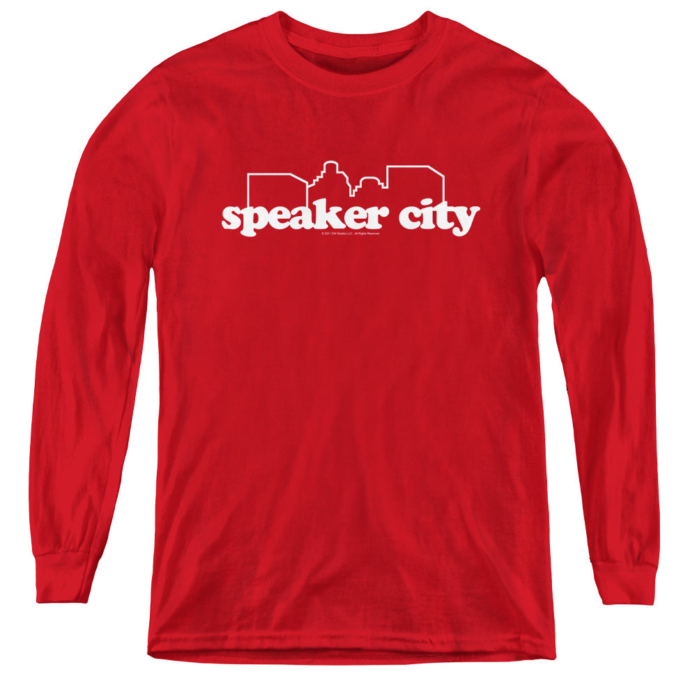 OLD SCHOOL : SPEAKER CITY LOGO L\S YOUTH RED MD