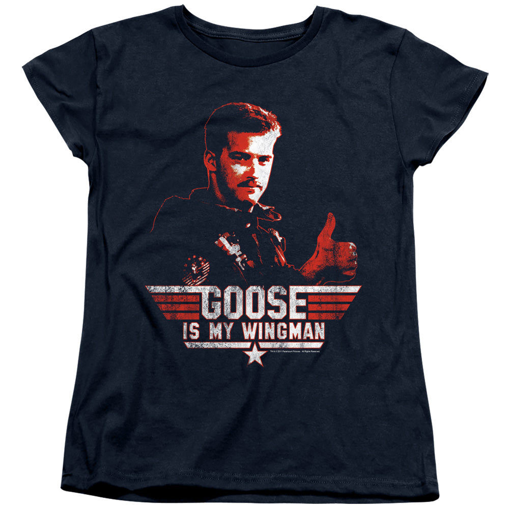 TOP GUN : WINGMAN GOOSE S\S WOMENS TEE NAVY 2X