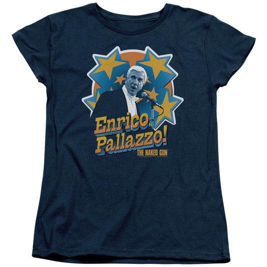 NAKED GUN : IT'S ENRICO PALLAZZO S\S WOMENS TEE NAVY 2X