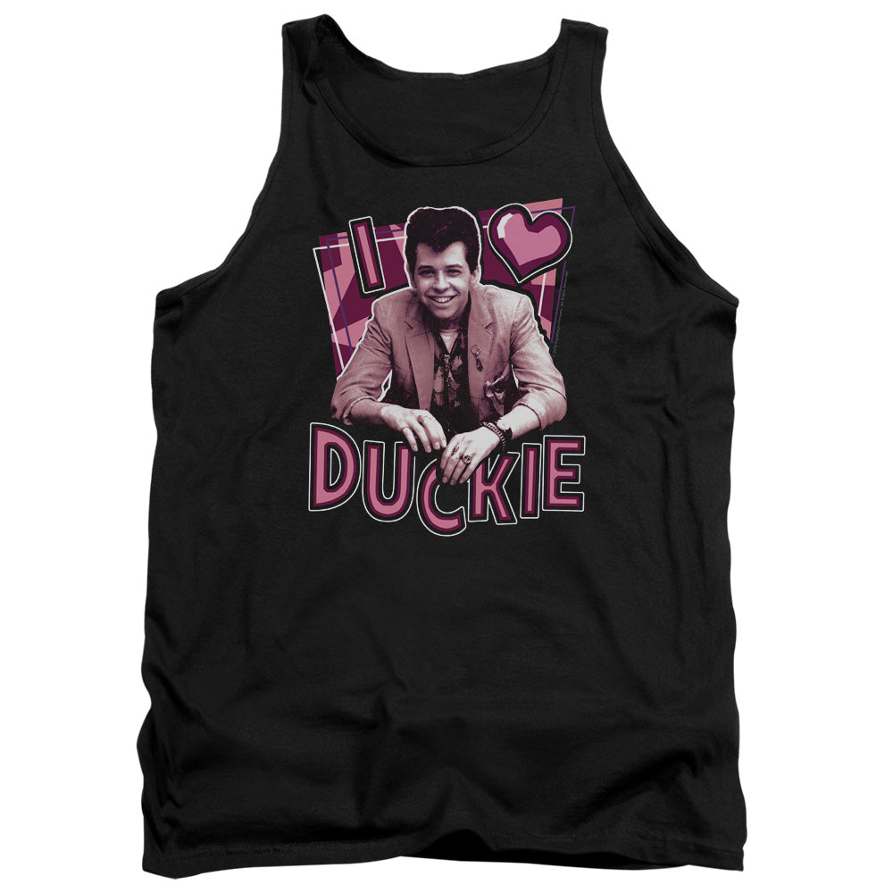 PRETTY IN PINK : I HEART DUCKIE ADULT TANK BLACK 2X