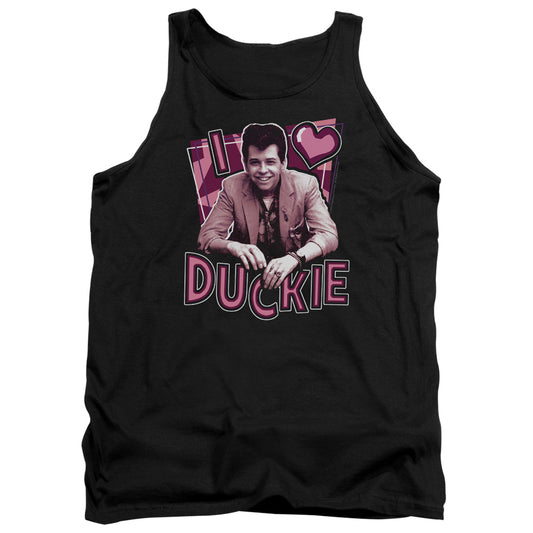 PRETTY IN PINK : I HEART DUCKIE ADULT TANK BLACK SM