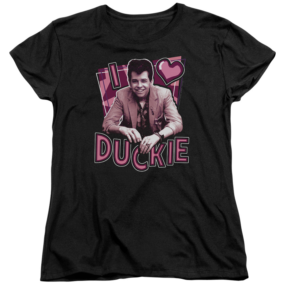 PRETTY IN PINK : I HEART DUCKIE S\S WOMENS TEE BLACK XL