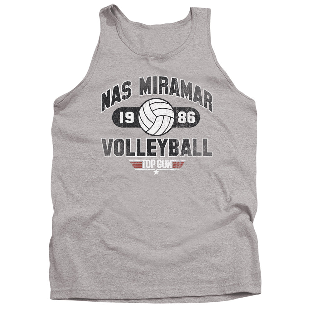 TOP GUN : NAS MIRAMAR VOLLEYBALL ADULT TANK ATHLETIC HEATHER 2X