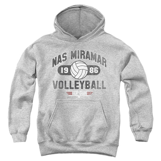 TOP GUN : NAS MIRAMAR VOLLEYBALL YOUTH PULL OVER HOODIE ATHLETIC HEATHER LG